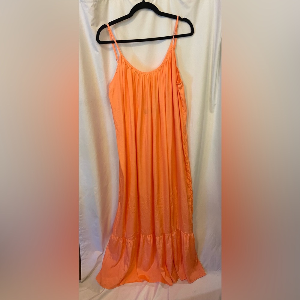 ASOS orange silk drop back dress